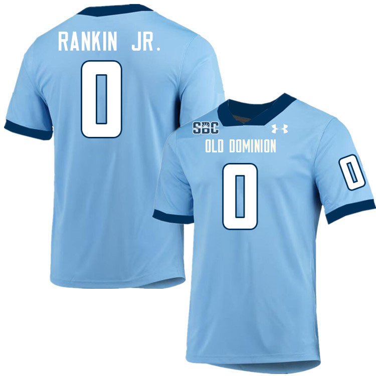 #0 Angelo Rankin Jr. Old Dominion Monarchs College Football Jerseys Stitched-Light Blue